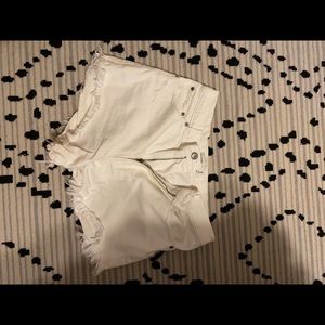 White Abercrombie distressed jean shorts